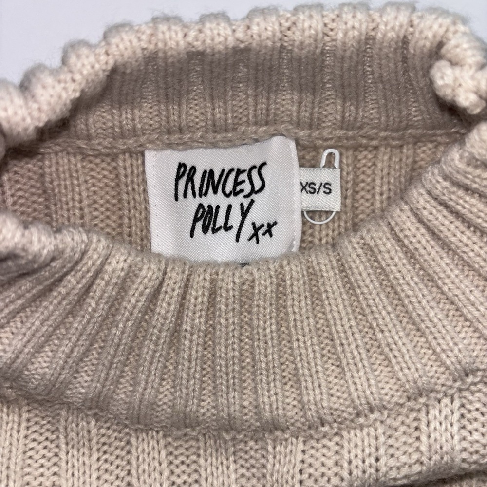 Princess Polly Innerbloom Oversized Mock Neck Ribbed Sweater Pastel Pink XS / S - Picture 3 of 8